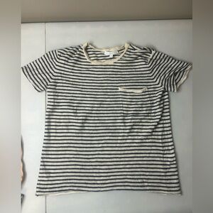 Not Monday Isabella Crew Raw Hem Short Sleeve 100% Cashmere Top Size Small